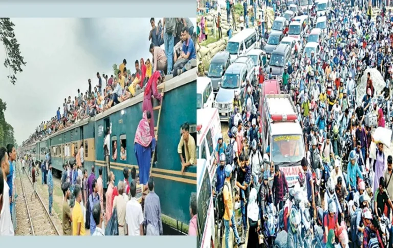 Bangladesh:-Huge-Tailbacks-On-Highways,-Train-Rush-As-People-Leave-Dhaka-For-Eid-Ul-Adha