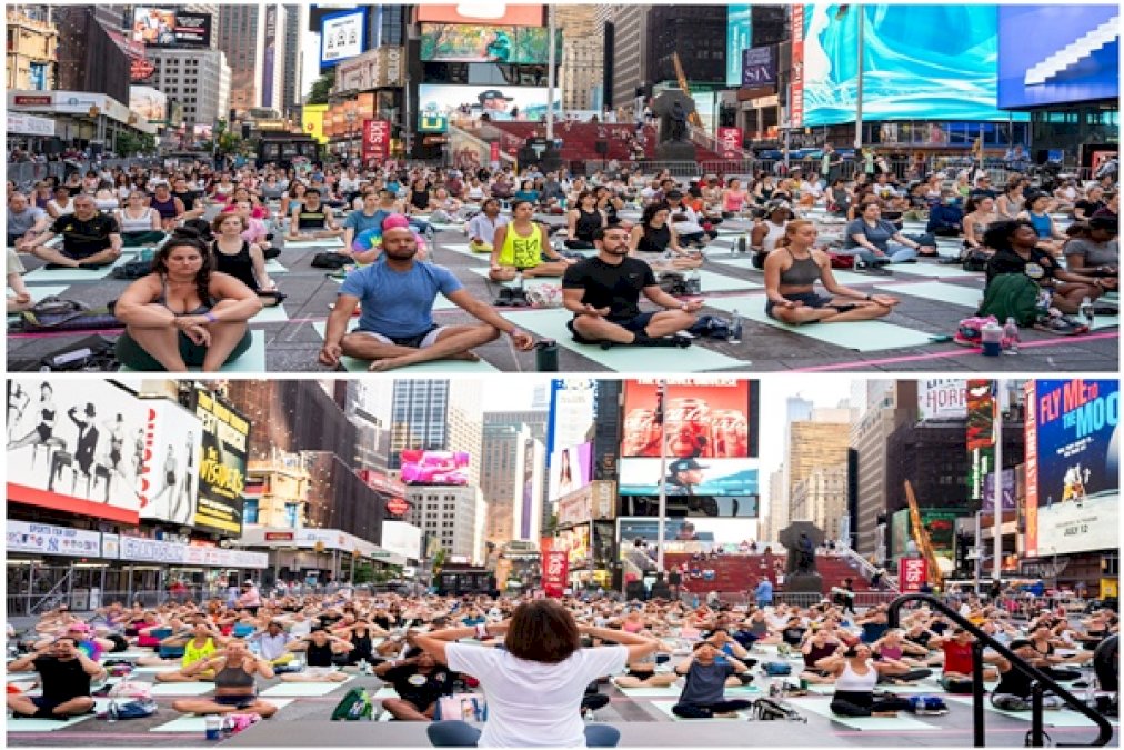 New-York:-Times-Square-Hosts-International-Day-Of-Yoga-Celebrations-With-Thousands-Joining-In-Spirit-Of-Wellness-&-Harmony