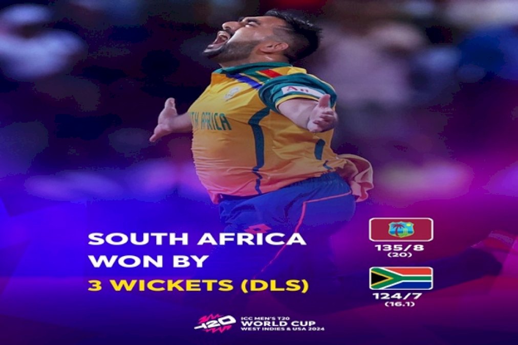 T-20-Men’s-World-Cup:-South-Africa-Enter-Semi-Finals-Beating-West-Indies-In-Super-8-Encounter-This-Morning;-India-To-Take-On-Australia-In-Super-8-Encounter-In-St-Lucia-This-Evening