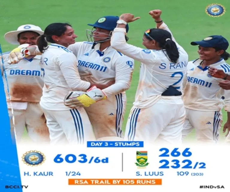 Women’s-Test-Cricket-Day-3:-South-Africa-Women-232-For-2-At-Stumps  