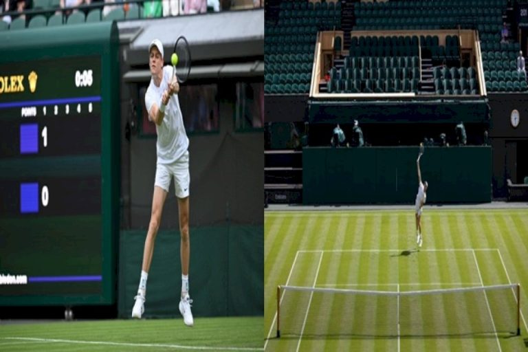 Tennis:-Italy’s-Jannik-Sinner-Defeats-Germany’s-Yannick-Hanfmann-In-First-Round-Of-Men’s-Singles-In-Wimbledon-Championship